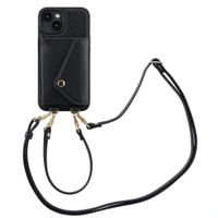 Selencia Sera Phone Case with Cord and Envelope Card Holder Apple iPhone 14 - Black