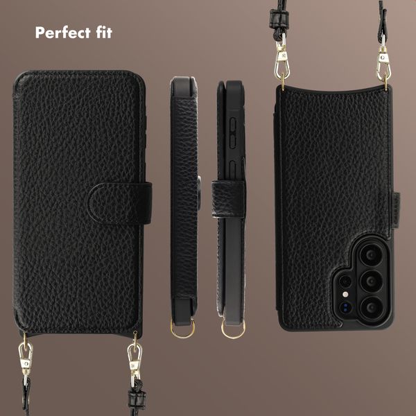 Selencia Riva Bookcase with MagSafe and phone strap Samsung Galaxy S26 Ultra - Black