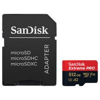 SanDisk microSD Extreme PRO - 512GB - Inclusief SD adapter en RescuePro Deluxe - UHS-I/U3/Full HD/4K UHD