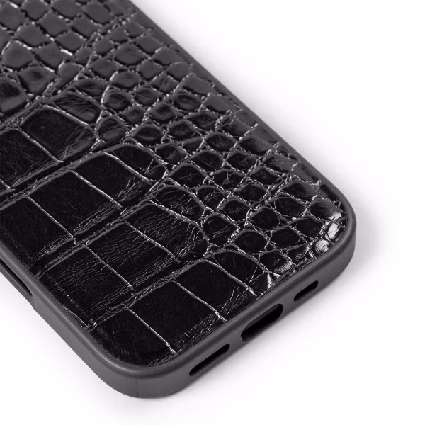 iDeal of Sweden Vegan Leather MagSafe Backcover Apple iPhone 17 - Black Croco