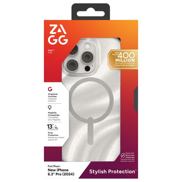 ZAGG Milan Snap Case met MagSafe iPhone 16 Pro - Swirl Glitter