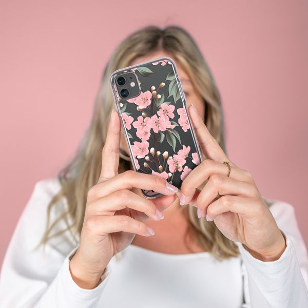 imoshion Design hoesje Samsung Galaxy A72 - Bloem - Roze / Groen