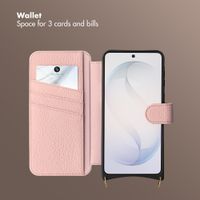 Selencia Riva Bookcase with MagSafe and phone strap Samsung Galaxy S26 - Old Pink