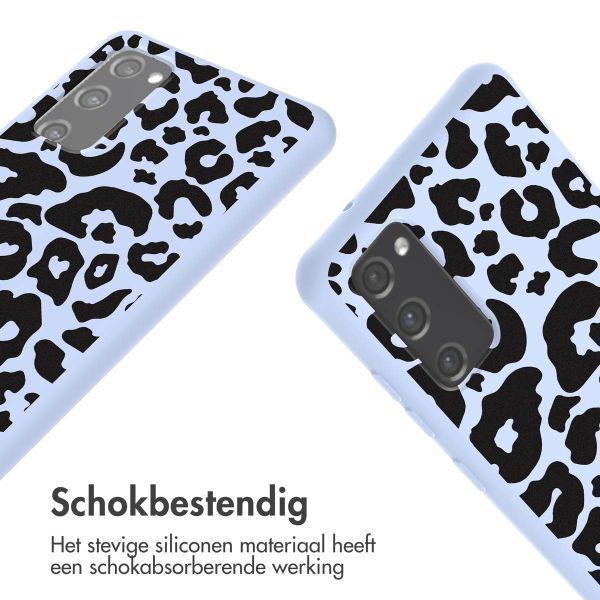 imoshion Siliconen design hoesje met koord Samsung Galaxy S20 FE - Animal Lila