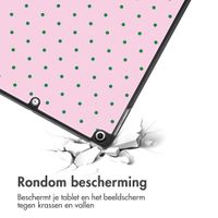 imoshion Design Trifold Bookcase Apple iPad 9 (2021) 10.2 inch / iPad 8 (2020) 10.2 inch / iPad 7 (2019) 10.2 inch - Happy Dots