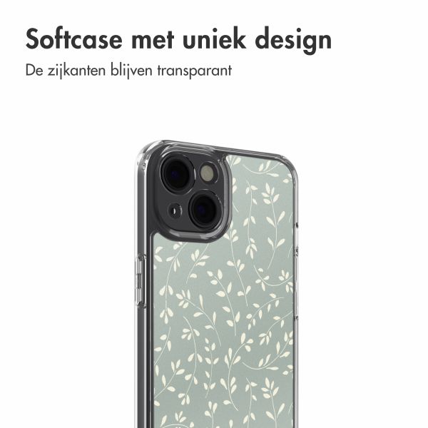 imoshion Design hoesje Apple iPhone 14 - Smoke Green Flowers