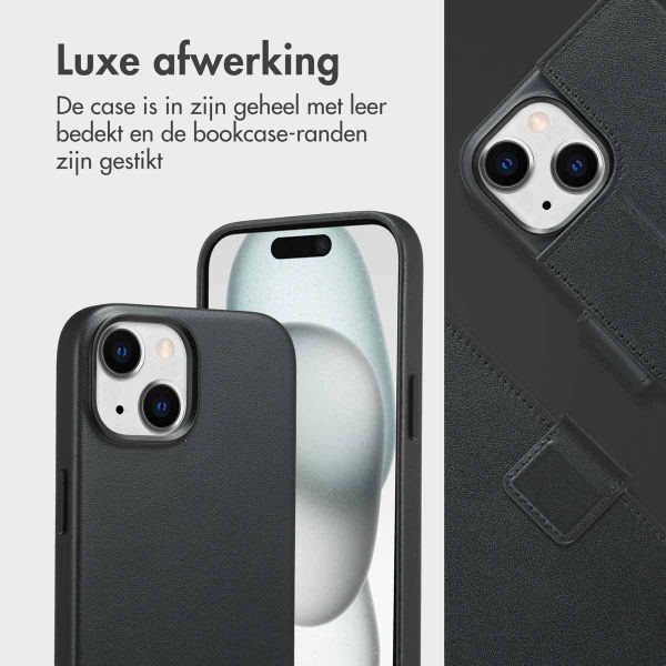 Accezz Leather Bookcase 2-in-1 met MagSafe Apple iPhone 15 - Onyx Black