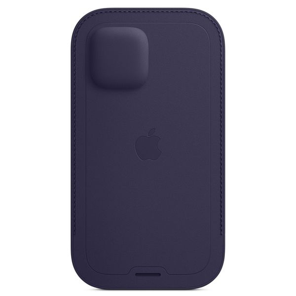 Apple Leather Sleeve MagSafe iPhone 12 (Pro) - Deep Violet