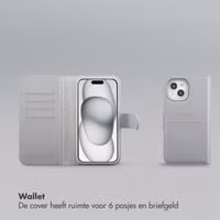 Selencia Olyn Uitneembare Bookcase met MagSafe Apple iPhone 15 - Grijs