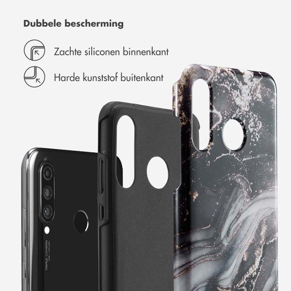 Selencia Vivid Tough Backcover Huawei P30 Lite - Chic Marble Black