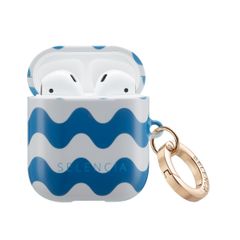 Selencia Vivid case  Apple AirPods 1 / 2 - Wave Vibes Classic Blue
