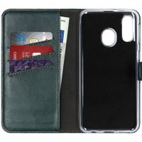 Selencia Echt Leren Bookcase Samsung Galaxy A40 - Groen