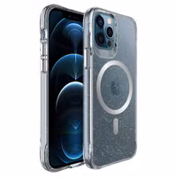 imoshion Clear Glitter Backcover met MagSafe Apple iPhone 12 (Pro) - Zilver