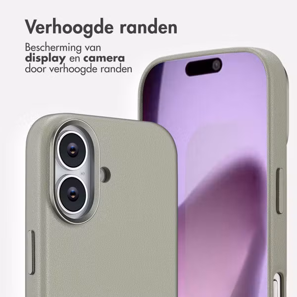 Accezz MagSafe Leather Backcover Apple iPhone 17 - Light Grey