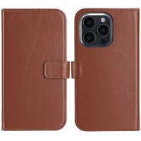 Selencia Genuine Leather Book Case Apple iPhone 16 Pro Max - Light brown