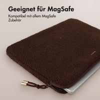 Selencia Teddy Laptop hoes 13-14 inch - Laptopsleeve - Choco Brown