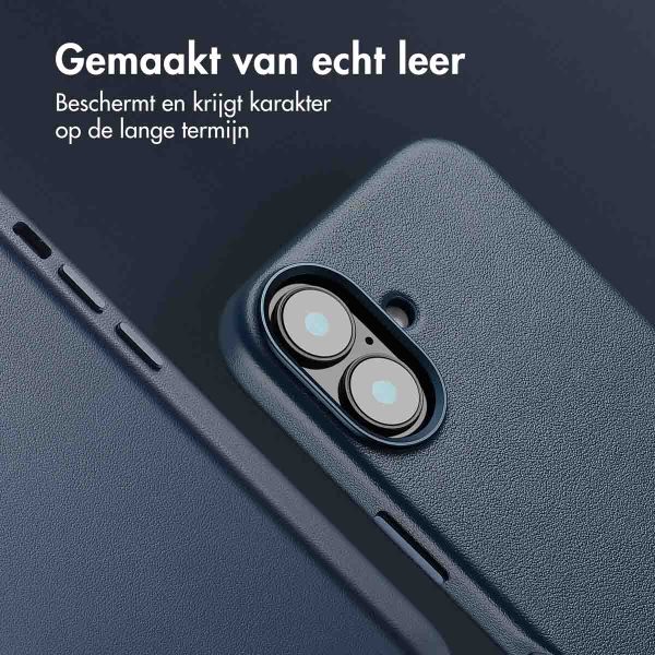 Accezz MagSafe Leather Backcover Apple iPhone 16 - Nightfall Blue