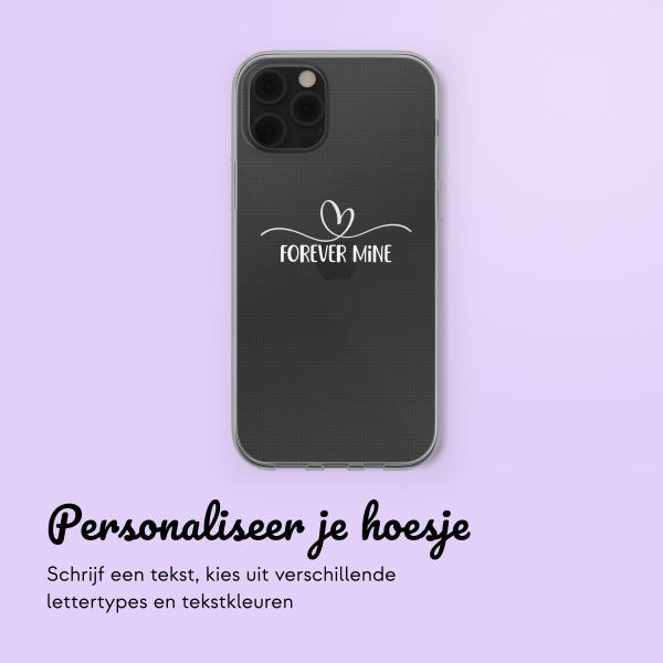 Gepersonaliseerd hoesje met sierlijk hartje iPhone 12 (Pro) - Transparant