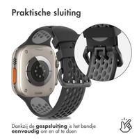 imoshion Siliconen sport bandje gesp Apple Watch Series 1 t/m 11 / SE / Ultra (44/45/46/49 mm) - Zwart / Grijs