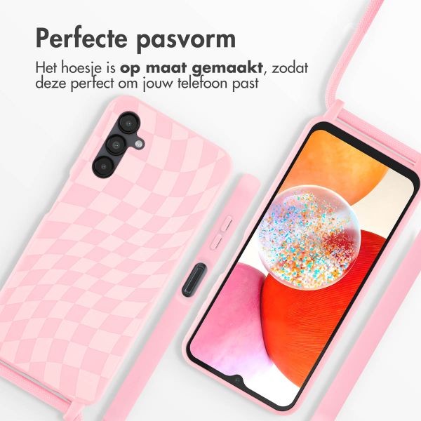 imoshion Siliconen design hoesje met koord Samsung Galaxy A14 (5G/4G) - Retro Pink