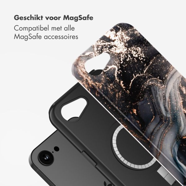 Selencia Vivid Backcover met MagSafe Apple iPhone 16e - Chic Marble Black