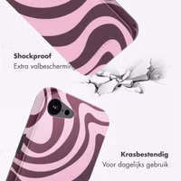 Selencia Vivid Backcover met MagSafe Apple iPhone 16e - Wavy Swirl Pink Plum