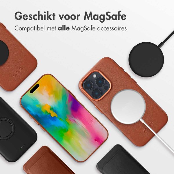 Accezz MagSafe Leather Backcover iPhone 16 Pro Max - Sienna Brown