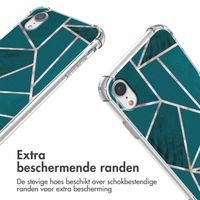 imoshion Design hoesje met koord iPhone Xr - Petrol Green Graphic