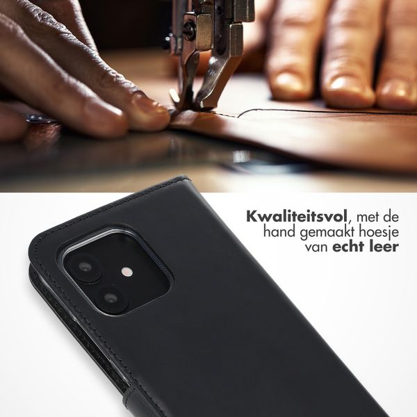 Selencia Echt Leren Bookcase Fairphone 6 - Zwart