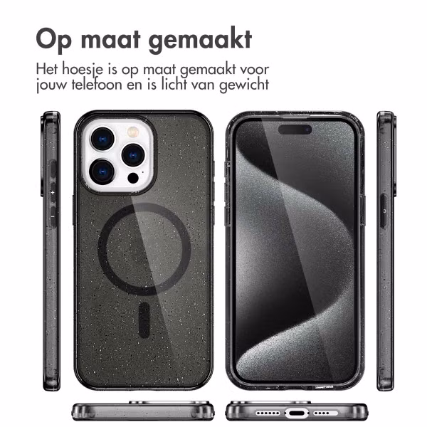 imoshion Sparkle Backcover met MagSafe Apple iPhone 15 Pro Max - Glitter Zwart
