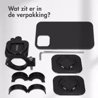 Accezz EasyLock telefoonhouder fiets - inclusief hoesje Apple iPhone 15 - Aluminium - 360 graden draaibaar - Zwart