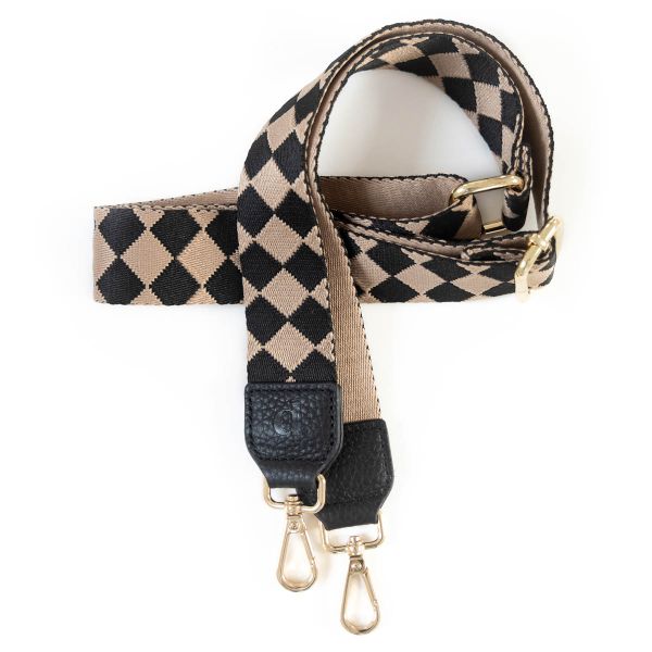 Dutchies Phone Strap - Universeel verstelbaar telefoonkoord - Crisscross Caramel / Black