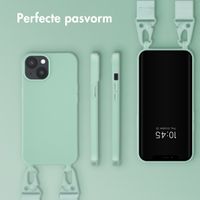 Selencia Siliconen hoesje met afneembaar koord Apple iPhone 14 - Turquoise