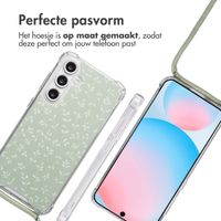 imoshion Design hoesje met koord Samsung Galaxy S24 FE - Smoke Green Flowers