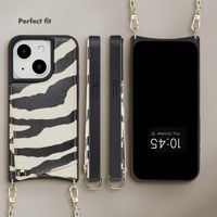 Selencia Nova Phone Case with Cord and Card Holder Apple iPhone 15 - Zazzy Zebra