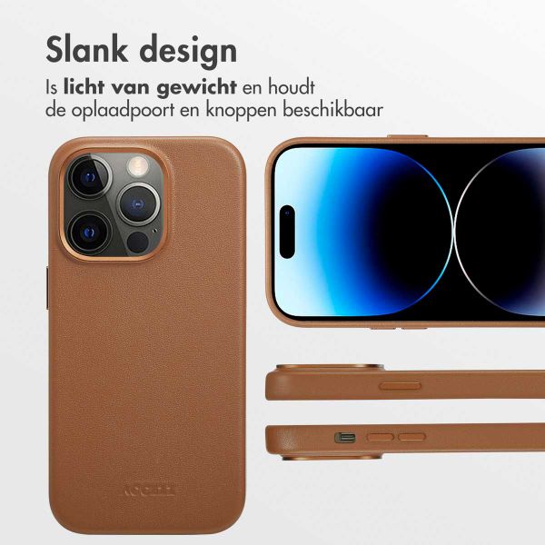 Accezz MagSafe Leather Backcover Apple iPhone 14 Pro - Sienna Brown