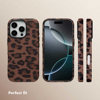 Selencia Sabi Back Cover Panther Print with MagSafe Apple iPhone 16 Pro - Mocha Brown