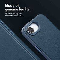 Accezz Leather Back Cover with MagSafe Apple iPhone 17e / 16e - Nightfall Blue