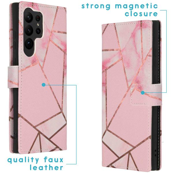 imoshion Design Softcase Bookcase Samsung Galaxy S23 Ultra - Pink Graphic