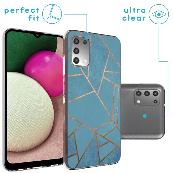 imoshion Design hoesje Samsung Galaxy A03s - Grafisch Koper / Blauw