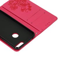 Klavertje Bloemen Bookcase Alcatel 1S (2019) - Fuchsia