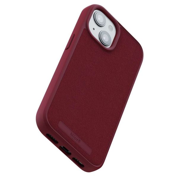 Njorð Collections Suède Comfort+ Case MagSafe iPhone 15 - Red