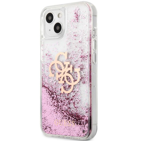 Guess 4G Logo Liquid Glitter Backcover Apple iPhone 13 - Roze