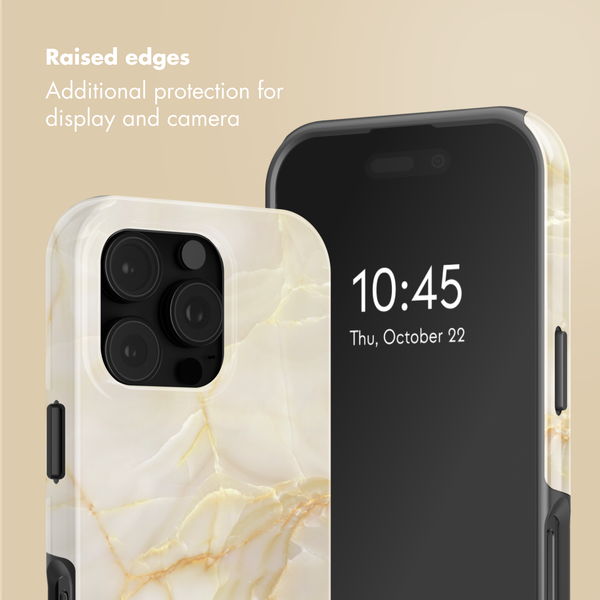 Selencia Vivid Back Cover Apple iPhone 16 Pro - Golden Beige Marble