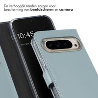 Selencia Echt Leren Bookcase Google Pixel 9 / 9 Pro - Lichtblauw