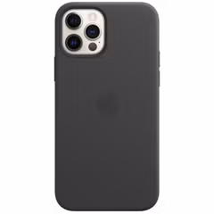 Apple Leather Backcover MagSafe Apple iPhone 12 (Pro) - Black