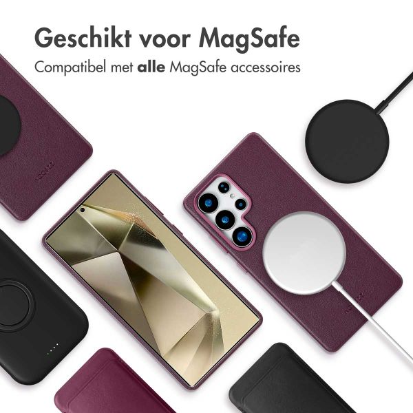 Accezz MagSafe Leather Backcover Samsung Galaxy S25 Ultra - Heath Purple