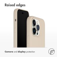 Accezz Liquid Silicone Back Cover Apple iPhone 14 Pro - Stone