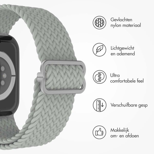 imoshion Nylon geweven bandje Apple Watch Series 1 t/m 10 / SE / Ultra (2) (44/45/46/49 mm) - Grijs