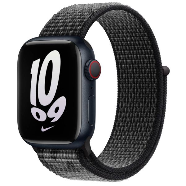 Apple watch black with white band sale